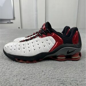 Vtg Y2K Nike Air Shox VC2 Low Shoes Men Size 12 White Red Black 303971-101 2002
